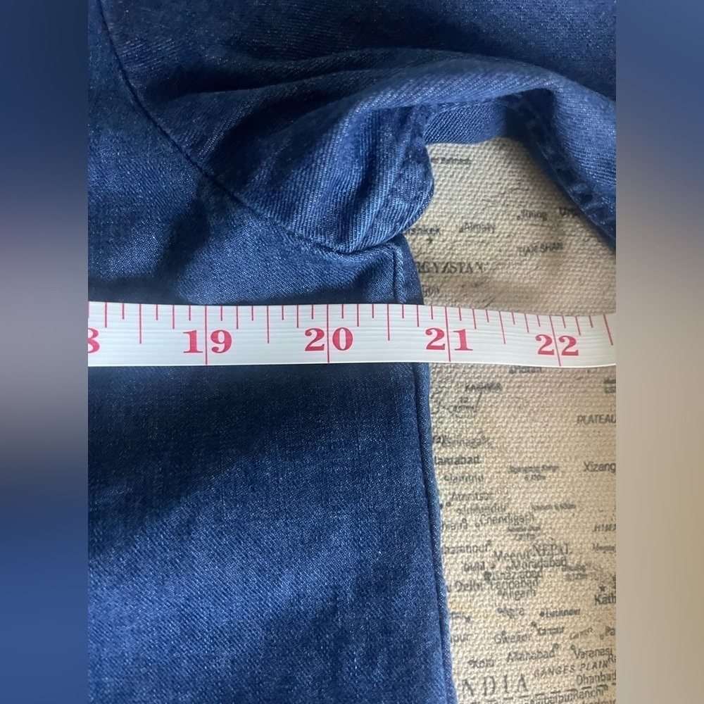 A.P.C. LOGO SHIRT Denim Long Sleeve Size Small - Picture 9 of 10